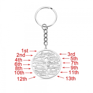 Personalized 1-13 Name Life Tree Keychain