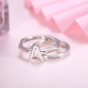 Personalized Stacking Rings Letter Rings & Band Rings