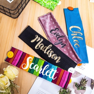 Personalized Adult/Doctor/Nurse/Healthcare Worker Headband with Buttons 2 Pack