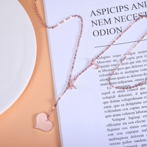Personalized Sideways Initial Necklace in Rose Gold