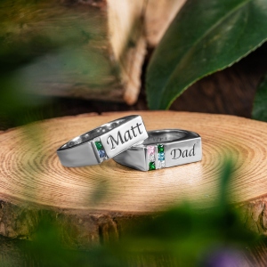 Personalized Birthstone Men's Ring Family Ring