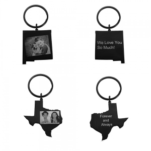Personalized State Map Photo Necklace