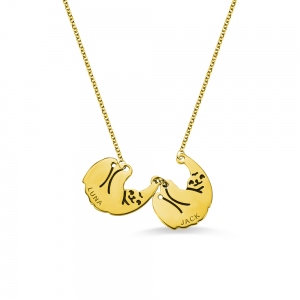 Personalized Sloth Family Necklace