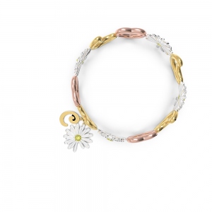 Personalized Initial Moon & Flower Ring Daisy Ring