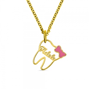 Personalized Name Tooth Necklace Dental Gift