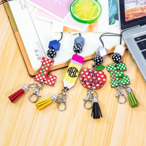 Personalized Cute Pencil/Apple/Initial Lanyard