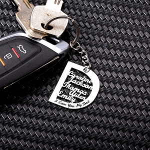 Personalized Family Name Keychain for Father