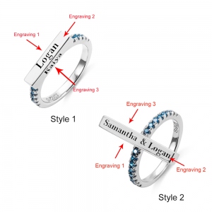 Engraved Vertical & Horizontal Bar Ring
