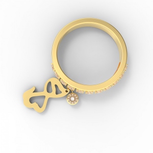 Personalized Birthstone Ring with Dog
