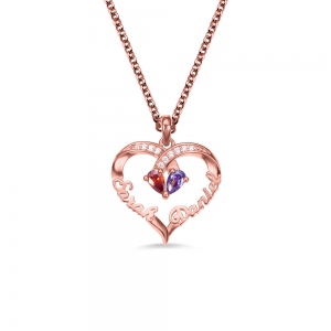 Forever Together Birthstone Name Necklace
