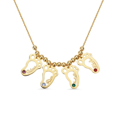Personalized 1-6 Hollow Foot Name Necklace