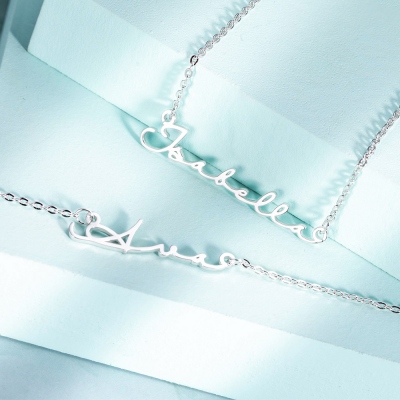 Personalized Minimalist Name Necklace in Silver