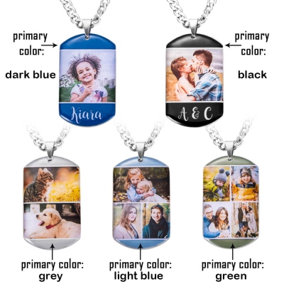 Gepersonaliseerde 1-4 foto's Dog Tag ketting
