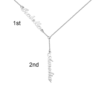 Personalized Two Names Y-shaped Necklace