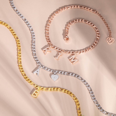 Personalisierte einzigartige Sparkle Initial Fußkette