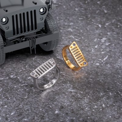 Personalisierter Jeep Birthstone Ring