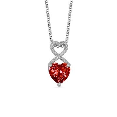 Personalized Heart Birthstone Infinity Necklace