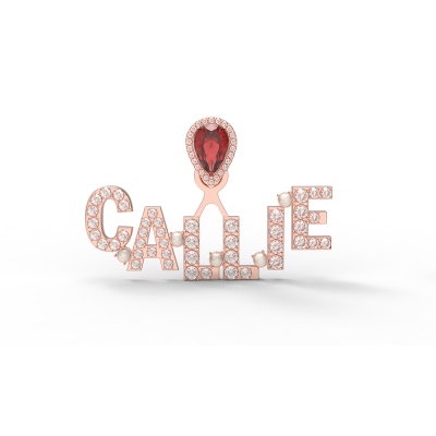 Personalized Initail Birthstone Earrings
