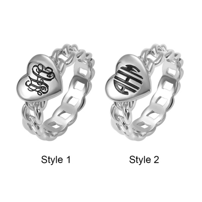 Personalized Filigrees Monogram Ring