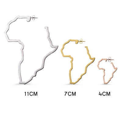 Personalized Africa Map Hoop Earrings