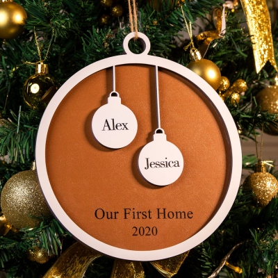 Ornement de Noël familial personnalisé avec 2 à 10 noms