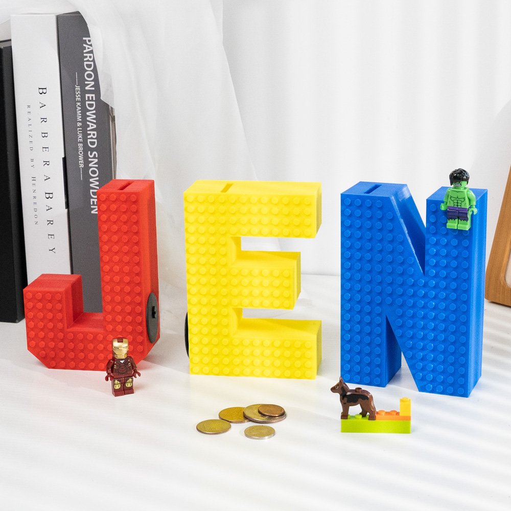 Presente personalizado com nome impresso em 3D para caixa de dinheiro