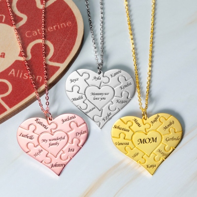 Collier Puzzle Coeur Personnalisé
