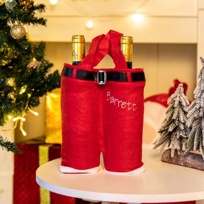 Embroidered Christmas Santa Pants Gift Bag
