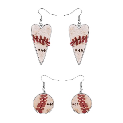 Collier/boucles d'oreilles en cuir de baseball personnalisé Bijoux de sport