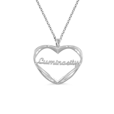 Personalized Heart Shape Infinity Necklace