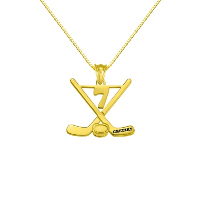 Custom Hockey Necklace Ice Hockey Sticks Jewelry