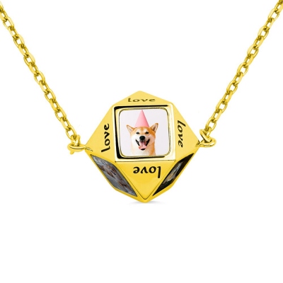 Personalized Polygonal Photo Necklace