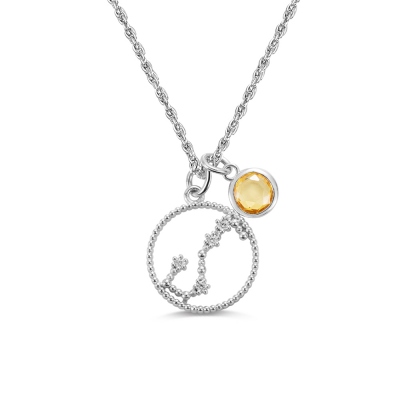 Personalisierte Birthstone Zodiac Halskette Geburtstagsgeschenk