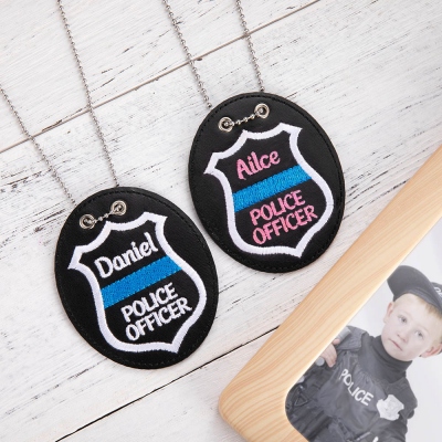 Personalized Name Junior Police Officer Badge for Children