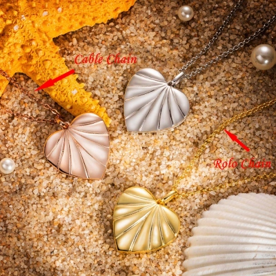 Personalized Heart Shaped Pearl Shell Necklace