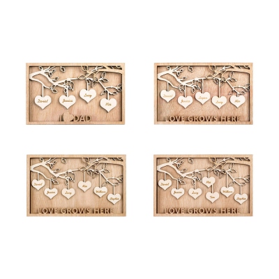 Personalized Name Heart Family Tree Home Decor