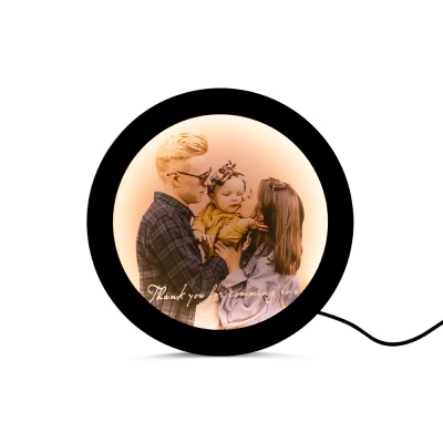 Personalized Photo LED Three-color Mirror with Engraving
