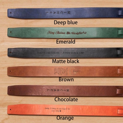 Personalized Leather Guitar Strap Gift for Guitar Players