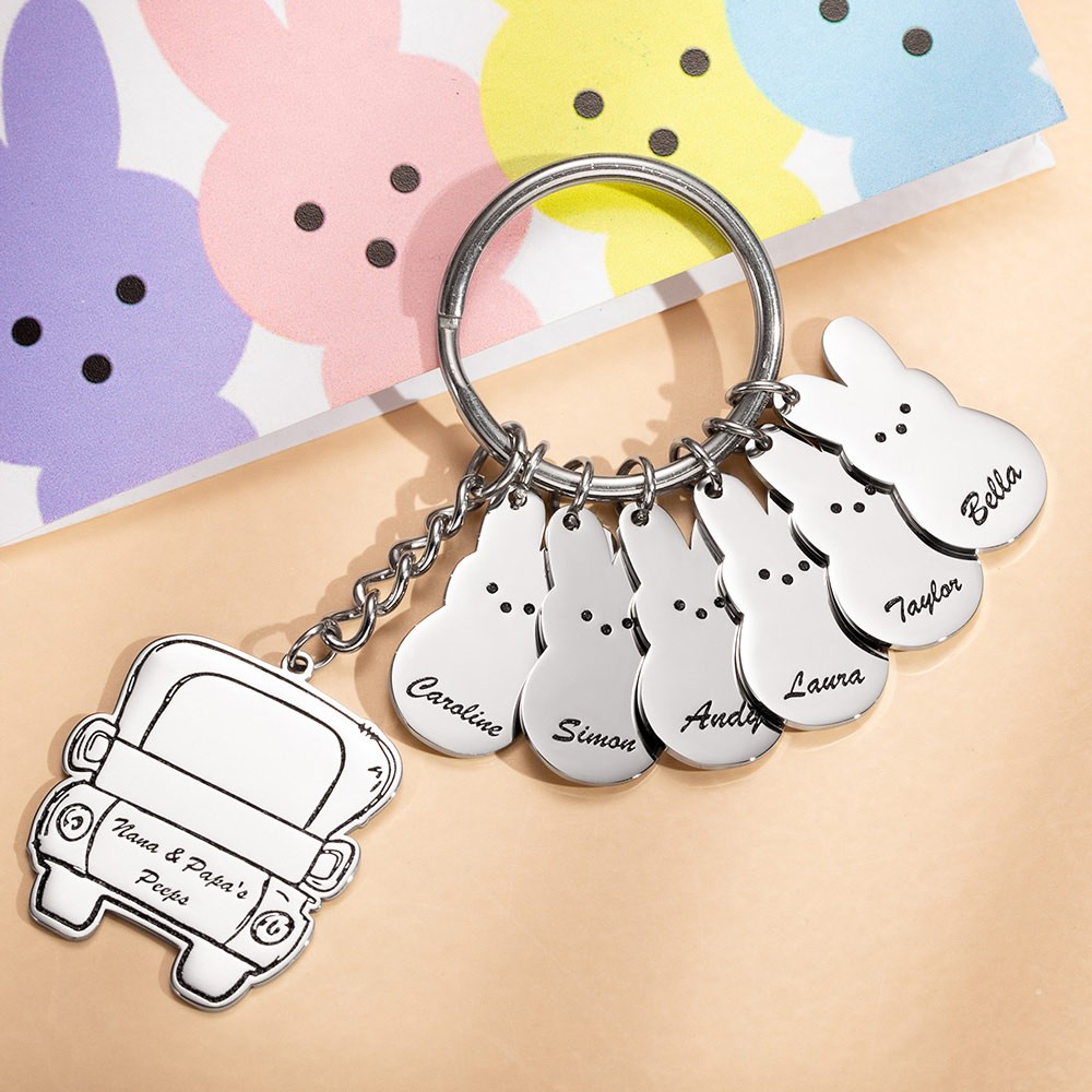 Personalized Easter Bunny Keychain