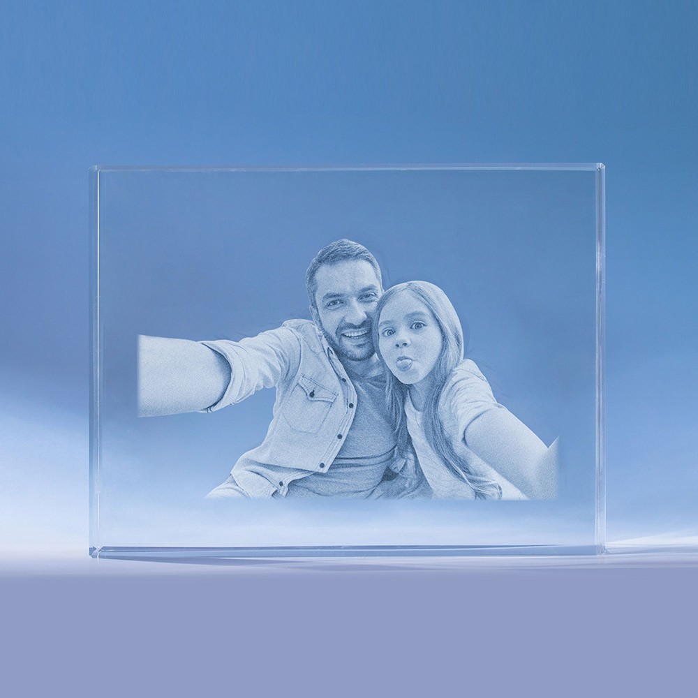 Father's Day 3D Crystal Photo Engraved Gift