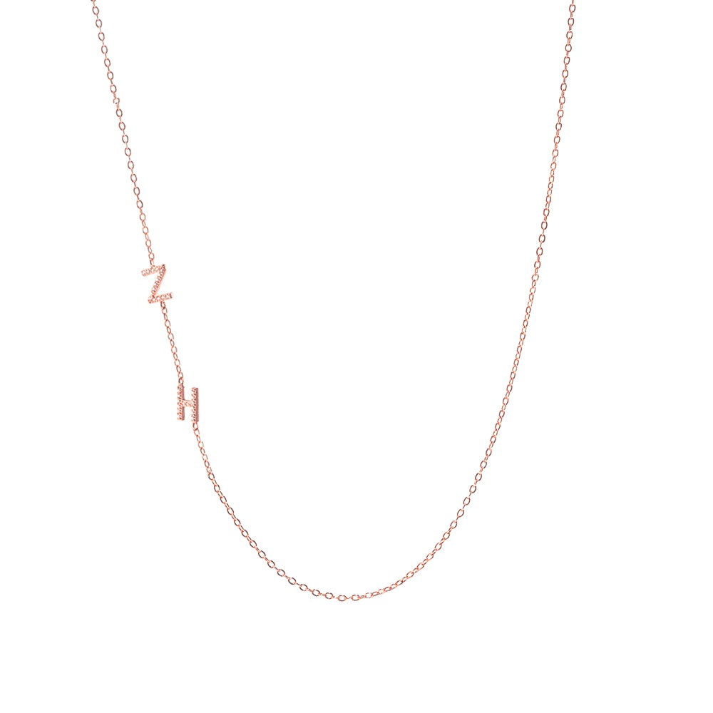 sideways initial necklace