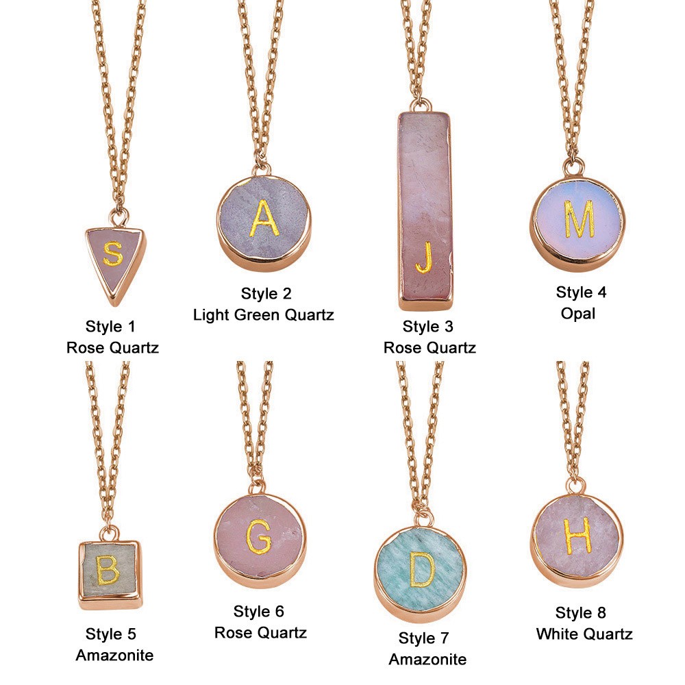 Customized Initials on A Stone Necklace