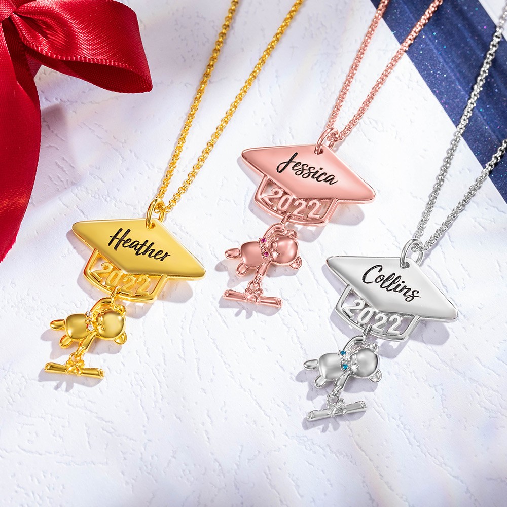Custom Graduation Bear halsband