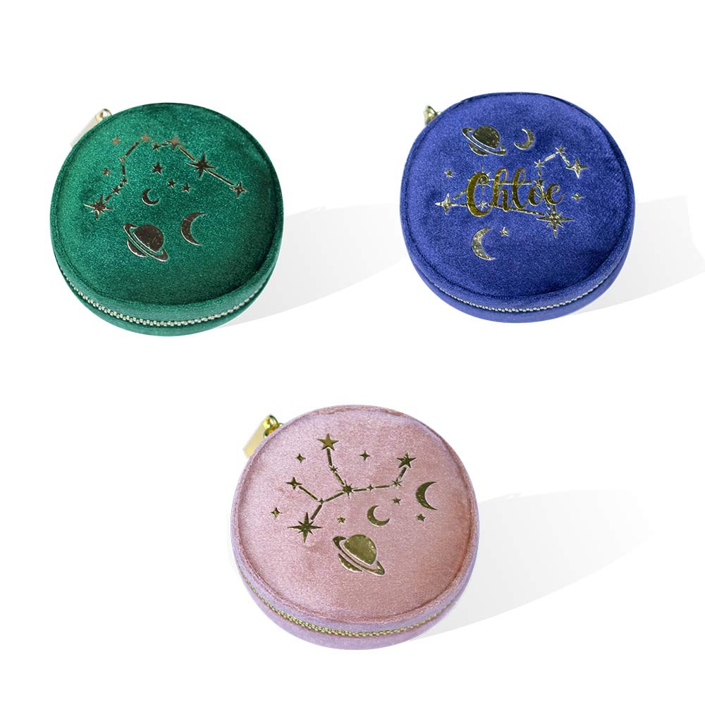 Etui à bijoux ovale en velours 