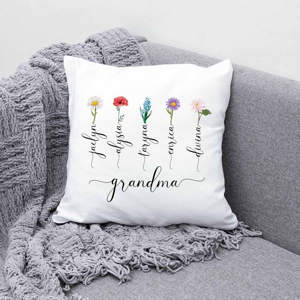 Birth Month Flowers Pillowcase