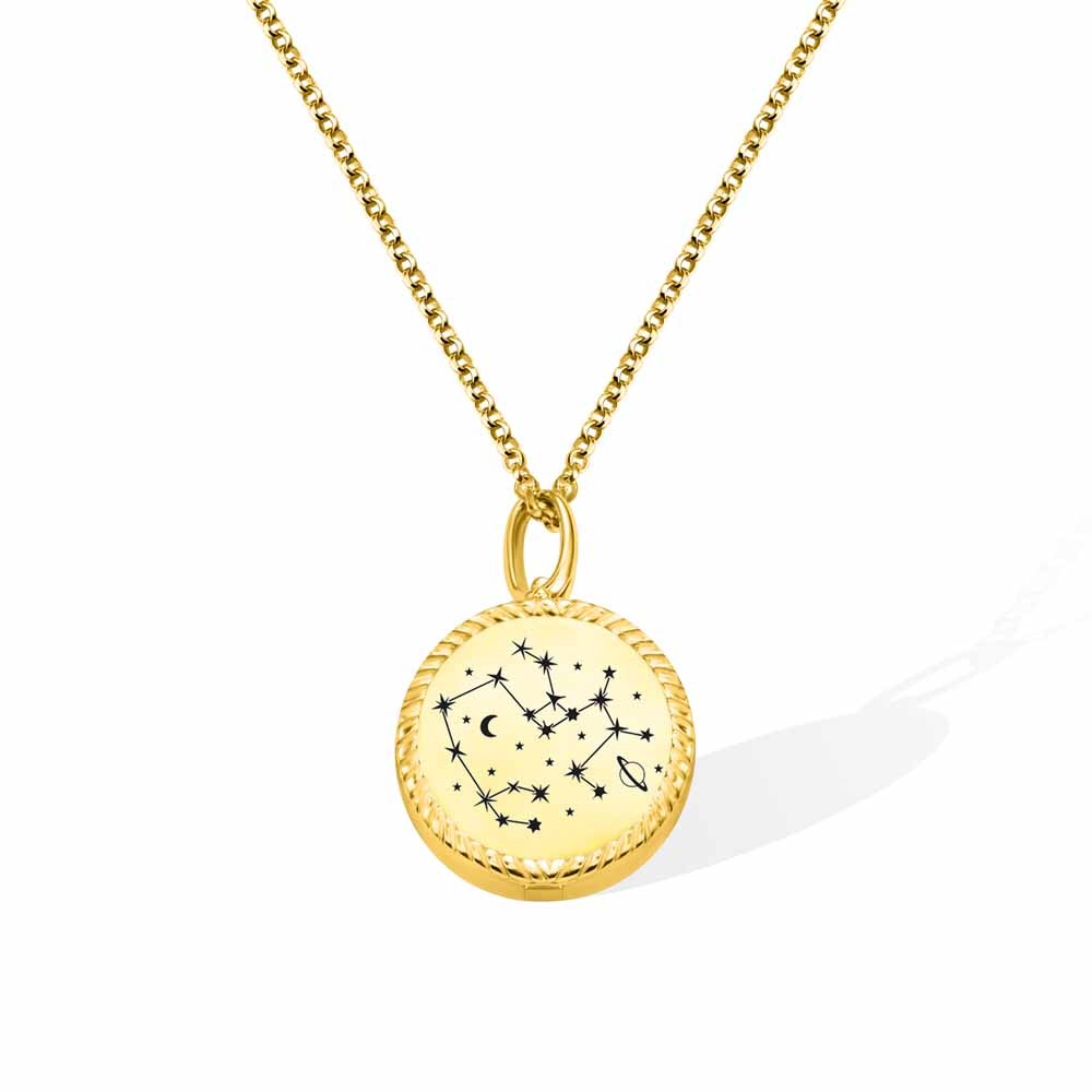 Personalized Photo Locket Necklace Memorial Constellation Pendant Necklace Gift for Woman/Mom/Her/Lover