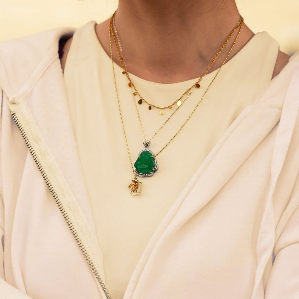 collier bouddha de jade