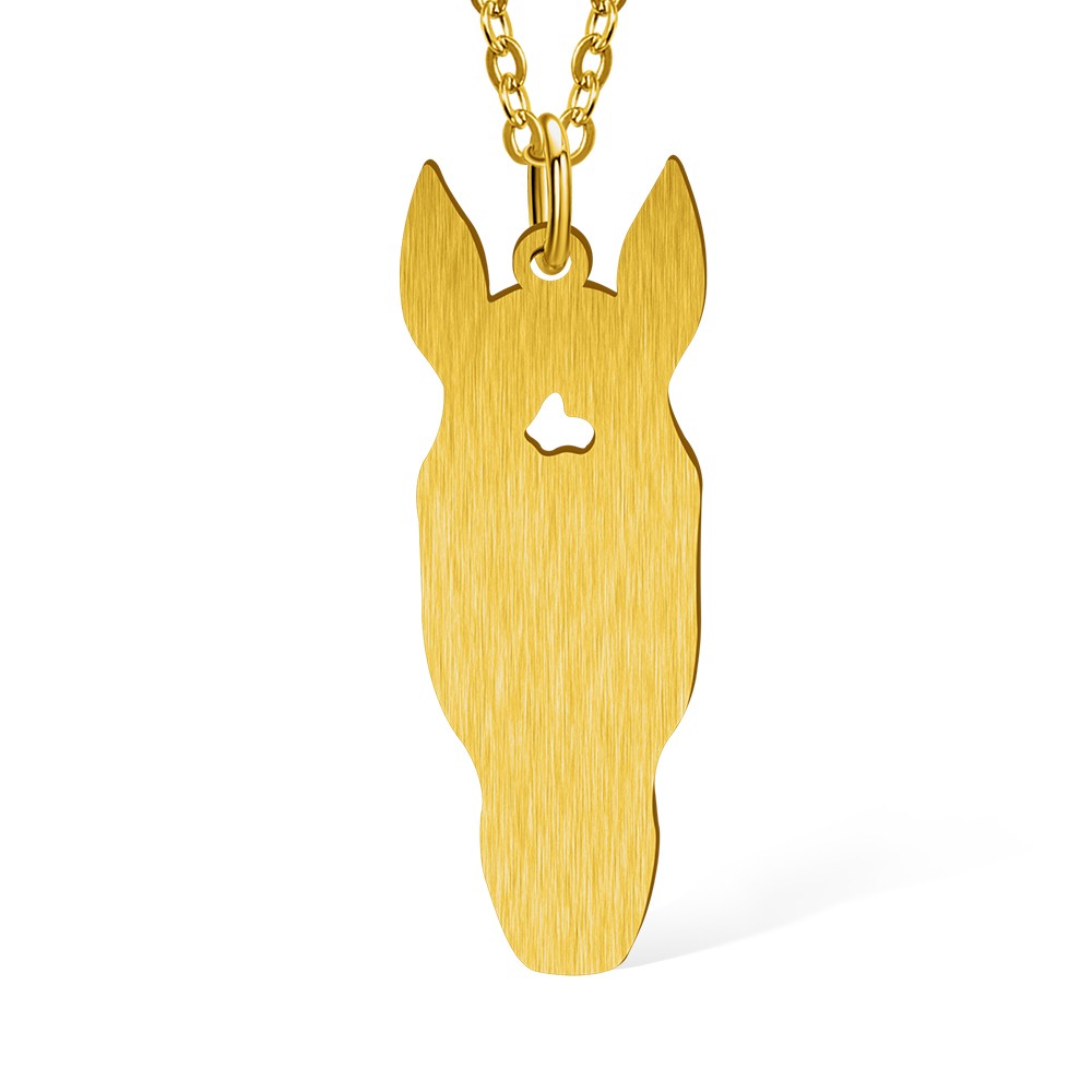 Custom Horse Necklace with Horse Head Silhouette