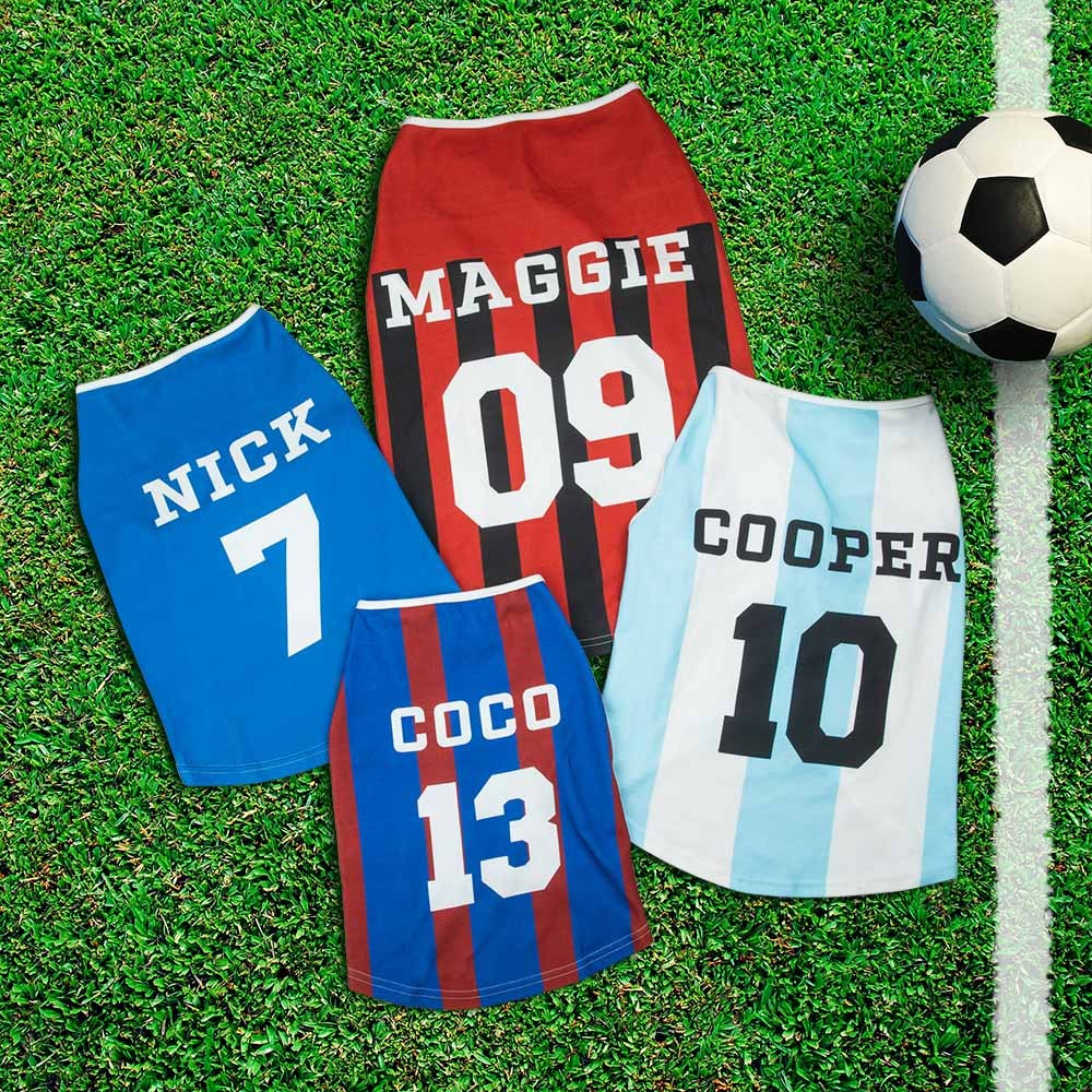 Custom Name Jersey for Pet, Name Number Printed Dog Shirt Cat Shirt, Puppy Clothing Dog Outfit Dog Tee Gift for Football Lovers/Sports Fans