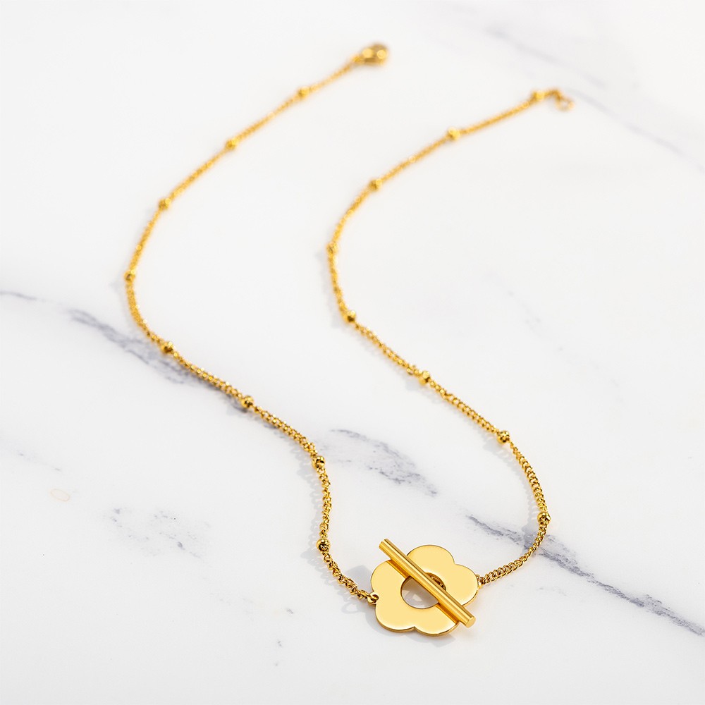 Bloom Bloom Necklace, Flower Necklace, Flower Toggle Clasps Necklace, Kpop Jewelry, Gift for Girl/Daughter/Girlfriend/THE BOYZ Fans